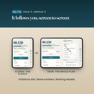 Renovation Budget Planner Web App, Remodel Cost Tracker, Two-Screen Layout, Compatible with iPhone Duo imagen 4