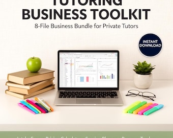 Tutoring Business Toolkit | Lesson Plan Intake Contract Pricing Calculator Progress Report | Tutor Forms Bundle 11 Files