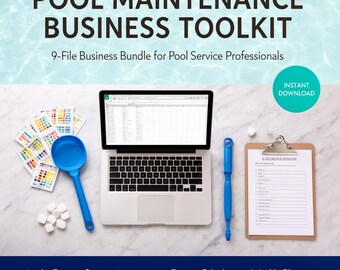 Pool Maintenance Business Forms Bundle | Service Agreement, Pricing Calculator, Chemistry Log (Digital Download)