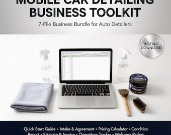 Kit di strumenti per attività di autolavaggio a domicilio / Pacchetto di moduli per autolavaggio / PDF compilabili + Excel / Download immediato