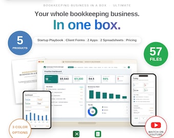 Boekhouding in een Box Ultiem Pakket Boekhouder Startpakket Klantendashboard Apps Spreadsheet Boekhouder voor ADHD Planner Formulieren