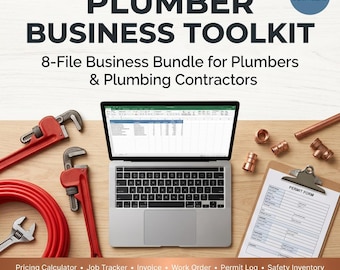 Plumber Business Toolkit | Plumbing Contractor Forms Estimate Calculator Job Tracker Invoice Permit | Digital Download PDF Excel
