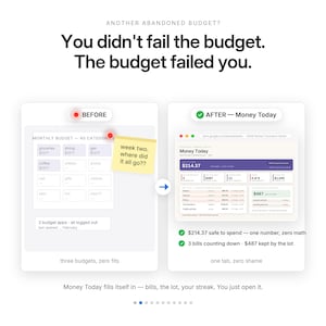 ADHD Budget Spreadsheet Money Command Center for Excel and Google Sheets | Safe to Spend Paycheck Budget Impulse Tracker | Light Dark Mode image 2