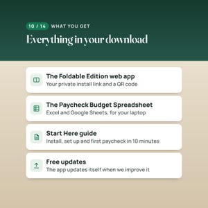 Paycheck Budget Web App, Offline Budget Planner with Two-Screen Layout, Compatible with iPhone Duo image 10