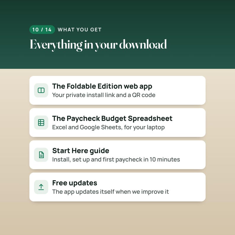 Paycheck Budget Web App, Offline Budget Planner with Two-Screen Layout, Compatible with iPhone Duo image 10