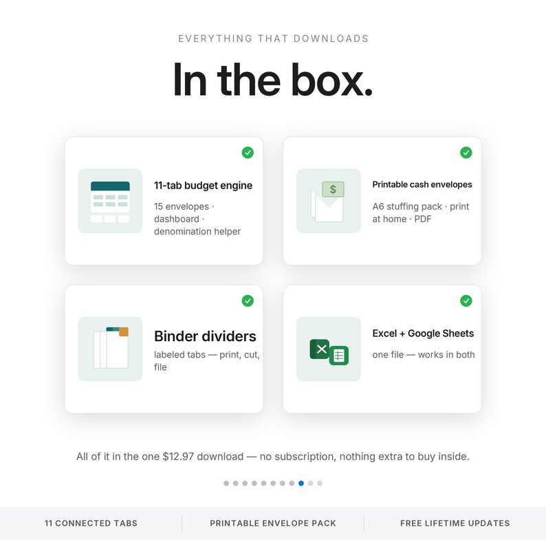 Cash Envelope Budget Spreadsheet | Cash Stuffing Digital System, Excel and Google Sheets | Paycheck Envelope Budgeting, Denomination Helper image 9