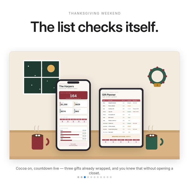 Planificador de presupuesto navideño Hoja de cálculo Rastreador de regalos Presupuesto navideño Excel Google Sheets Rastreador de ofertas del Black Friday Lista de regalos de Navidad imagen 3