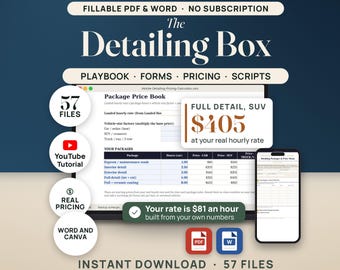 Start a Mobile Detailing Business | Playbook, Contracts, Pricing Calculator, Scripts, Marketing & Canva Kit | Download
