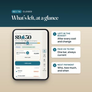 Renovation Budget Planner Web App, Remodel Cost Tracker, Two-Screen Layout, Compatible with iPhone Duo imagen 2