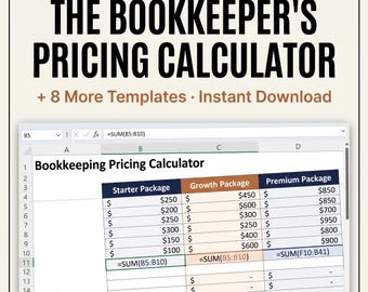 Bookkeeping Business Toolkit | 9-File Bundle + 50 Social Posts | Pricing Calculator Excel Service Contract Client Intake Welcome Packet