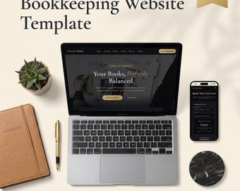 Modello di sito web per contabilità, HTML di lusso scuro / Kit di strumenti aziendali (download digitale)