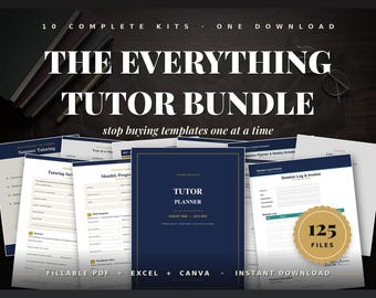 The Everything Tutor Bundle | All 10 of Our Tutoring Business Kits in One | Planner, Contract, Parent Comms, Marketing, Tax & More