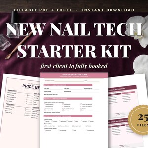 Nieuw Nail Tech-startpakket | Eerste klant die volgeboekt is | Formulieren intake, toestemming, nazorg en prijslijst | Invulbare pdf Excel-canva