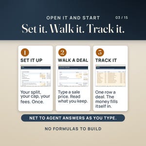 Real Estate CRM and Transaction Tracker Spreadsheet | Realtor Commission Calculator, Split and Cap, Closing Deadlines | Excel Google Sheets image 3