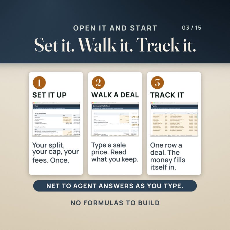 Real Estate CRM and Transaction Tracker Spreadsheet | Realtor Commission Calculator, Split and Cap, Closing Deadlines | Excel Google Sheets image 3