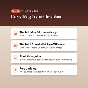 Debt Payoff Planner Web App, Snowball and Avalanche Tracker, Two-Screen Layout, Compatible with iPhone Duo image 10