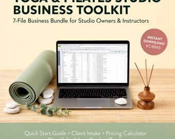Yoga & Pilates Studio Business Toolkit | Class Schedule Pricing Calculator Tracker | Digital Download