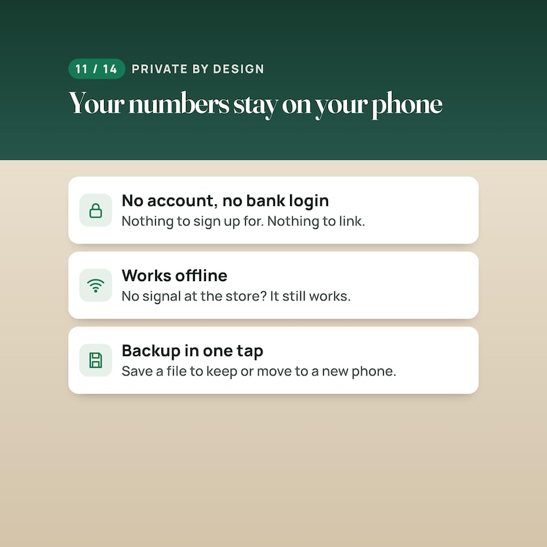 Paycheck Budget Web App, Offline Budget Planner with Two-Screen Layout, Compatible with iPhone Duo image 11