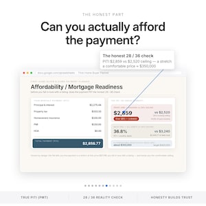 First Home Buyer Spreadsheet | Down Payment and Closing Cost Savings Planner | Mortgage Affordability Calculator for Excel and Google Sheets image 7