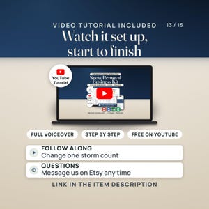 A free narrated video tutorial on YouTube walks through the kit step by step, starting with changing one storm count. The link is in the item description.