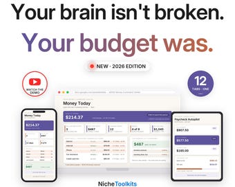 ADHS-Budgettabelle | Finanzzentrale für Excel und Google Sheets | Ausgabenübersicht | Impulsverfolgung | Hell-/Dunkelmodus