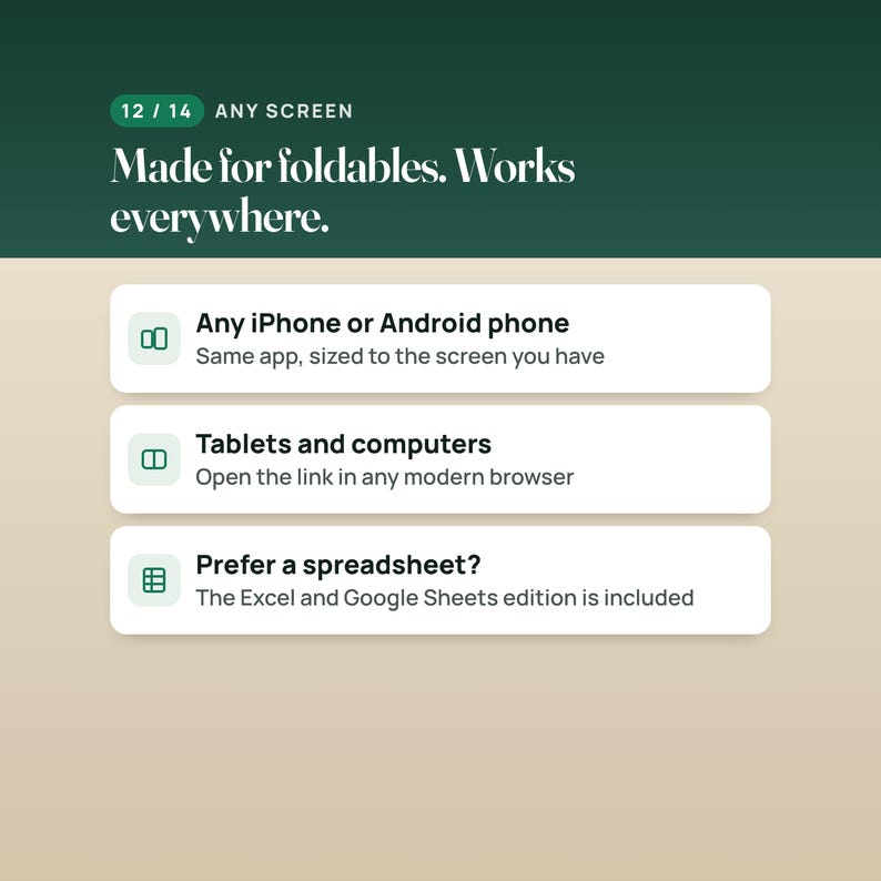 Paycheck Budget Web App, Offline Budget Planner with Two-Screen Layout, Compatible with iPhone Duo image 12