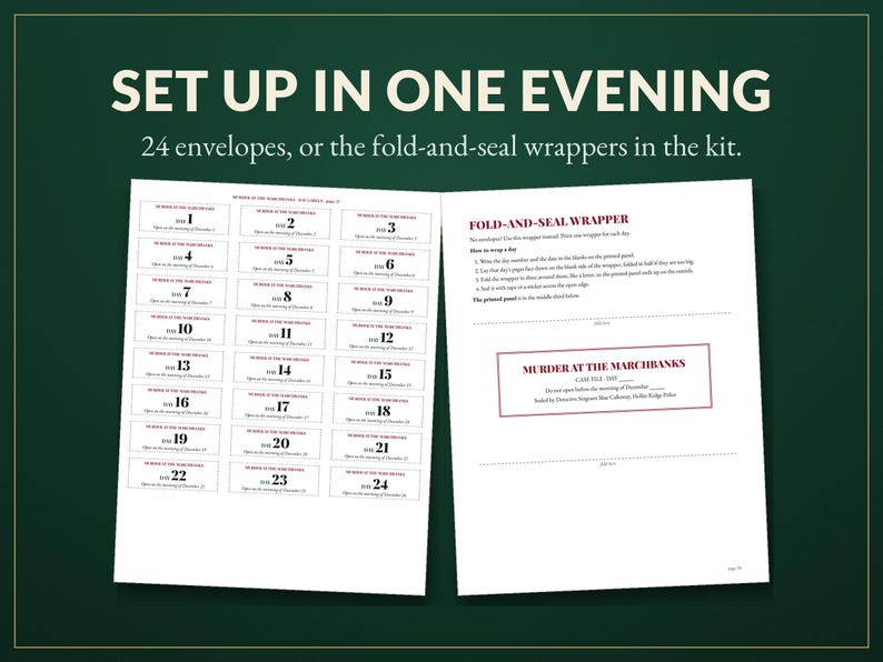 Murder Mystery Advent Calendar Printable, 24 Day Christmas Detective Game for Adults and Teens, Murder at the Marchbanks, Cozy Whodunit bild 10