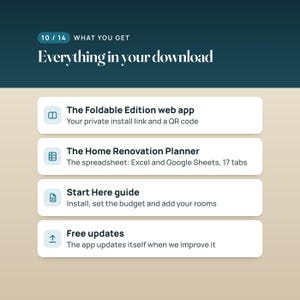 Renovation Budget Planner Web App, Remodel Cost Tracker, Two-Screen Layout, Compatible with iPhone Duo imagen 10
