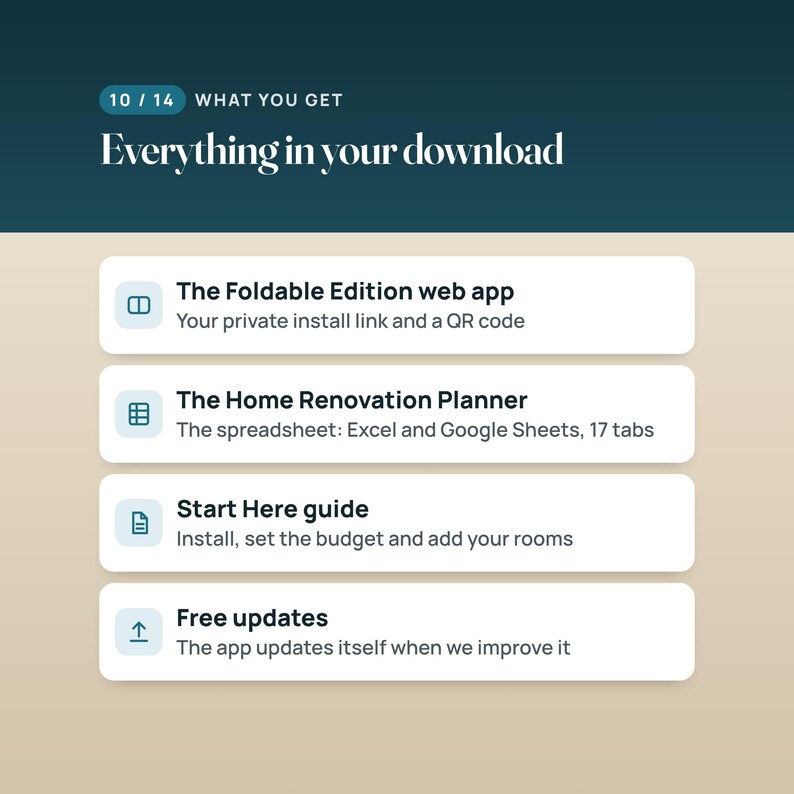 Renovation Budget Planner Web App, Remodel Cost Tracker, Two-Screen Layout, Compatible with iPhone Duo imagen 10