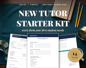 New Tutor Starter Kit | How to Become a Private Tutor Forms Pack | Parent Email Script, Session Note & Welcome Packet | Excel PDF