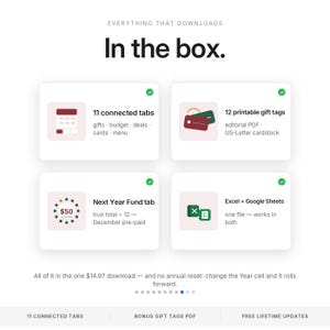 Planificador de presupuesto navideño Hoja de cálculo Rastreador de regalos Presupuesto navideño Excel Google Sheets Rastreador de ofertas del Black Friday Lista de regalos de Navidad imagen 9