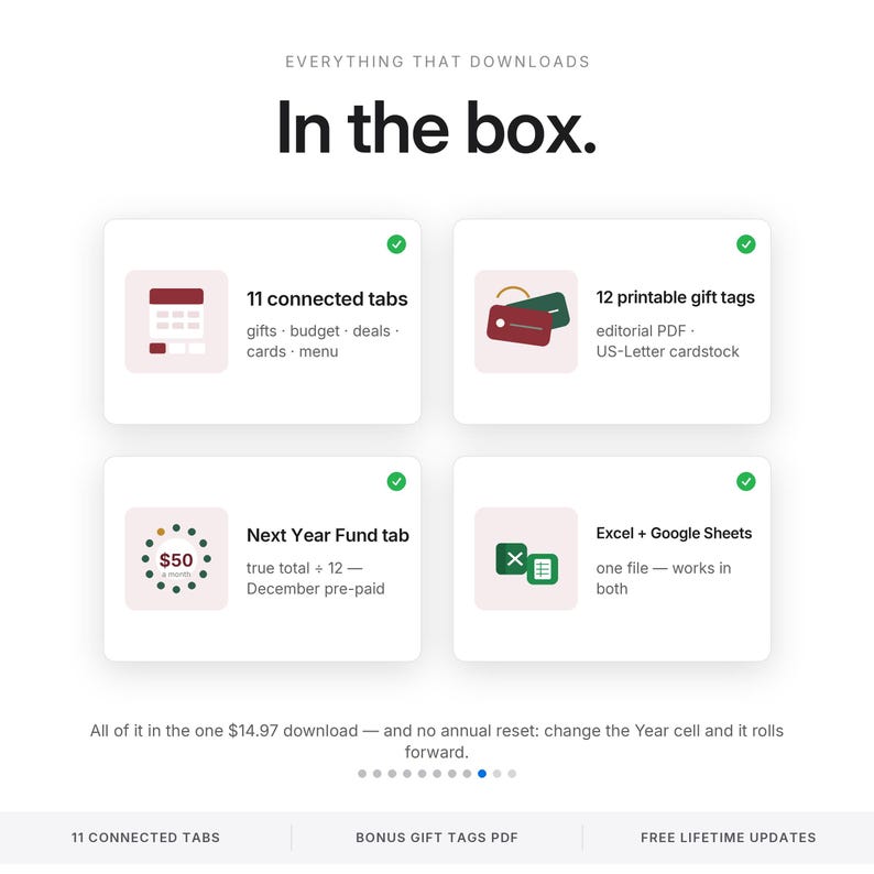 Planificador de presupuesto navideño Hoja de cálculo Rastreador de regalos Presupuesto navideño Excel Google Sheets Rastreador de ofertas del Black Friday Lista de regalos de Navidad imagen 9