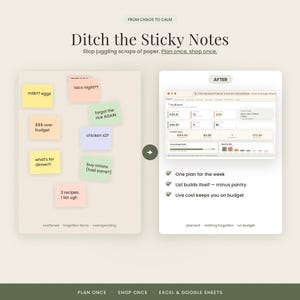 Meal Planner Spreadsheet with Automatic Grocery List | Excel & Google Sheets | Weekly Meal Plan, Recipe Organizer, Food Budget image 10