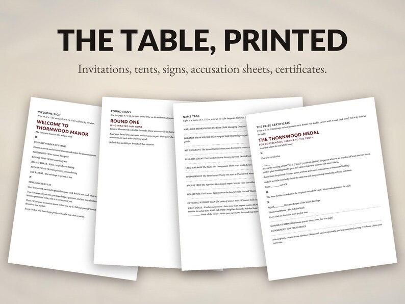 Murder Mystery Party Game Printable for 4-20 Players | Host Can Play, No Acting, Full Kit with Host Guide | Instant Download Dinner Party image 12
