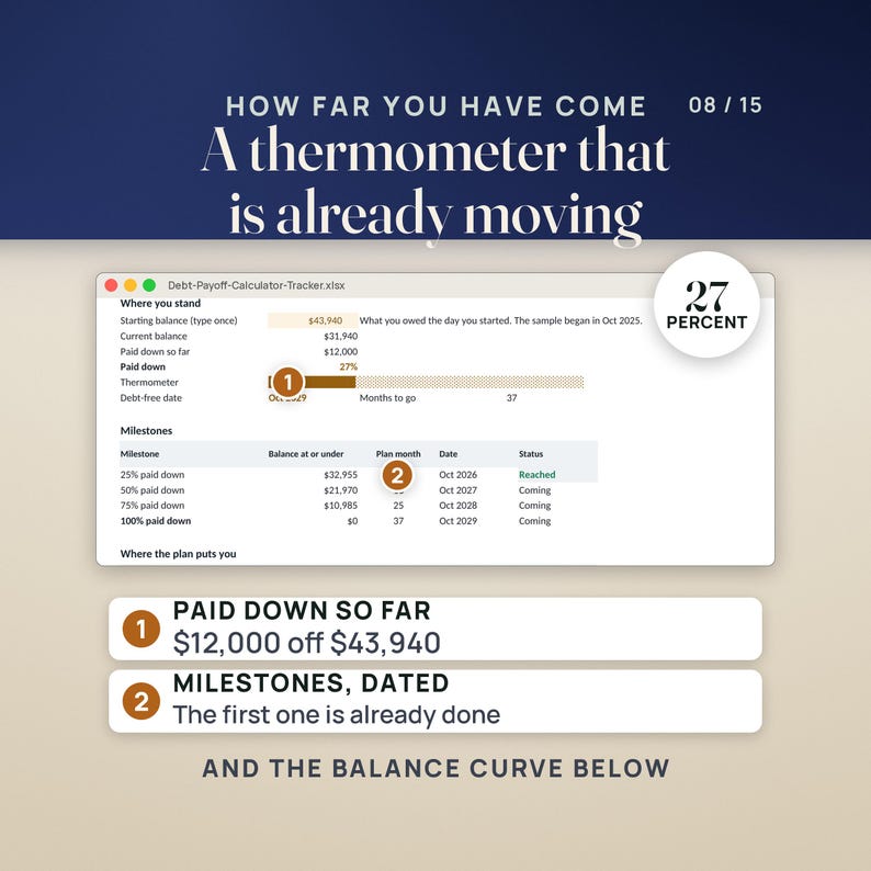 Debt Payoff Tracker Spreadsheet | Debt Snowball, Avalanche, Mortgage Payoff Calculator, Paycheck Plan, Debt Free Date | Excel Google Sheets Bild 8