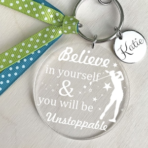 Golf Keychain, Golf Bag Tag, Golfer Keychain, Golf Gifts for Women, Golf Gift for Girls, Womens Golf Gift, Gift for Golfer, Golf Lover