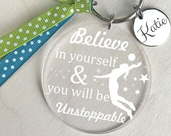 Volleyball Keychain, Volleyball Bag Tag, Volleyball Keychain Personalized, Volleyball Gifts,Volleyball Gift Ideas,Volleyball Gift for Girl