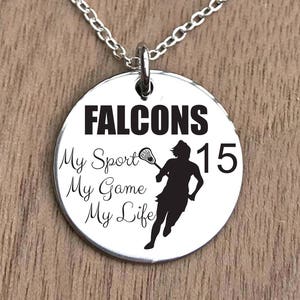 Lacrosse Necklace, Lacrosse Jewelry, Girls Lacrosse Necklace, Lacrosse Charm Necklace, Girls Lacrosse Jewelry, Girls Lacrosse Gift