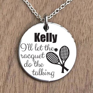 Tennis Necklace, Tennis Jewelry, Tennis Player Necklace, Girls Tennis Necklace, Girls Tennis Gift, Tennis Player Gift, Tennis Girl Gift