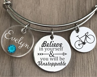 Cycling Bracelet, Bicycle Bracelet, Bike Bracelet, Cyclist Jewelry, Cyclist Gifts, Womens Cycling Gifts, Gift for Cyclist, Bike Rider Gift