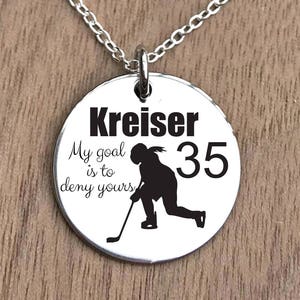Hockey Necklace, Girls Hockey Necklace, Hockey Charm Necklace, Girls Hockey Gifts, Hockey Girl Gift, Hockey Player Gift, Girl Hockey Player