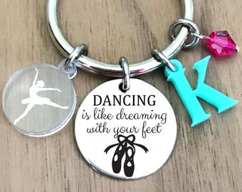 Dance Keychain, Dance Key Chain, Dance Key Ring, Dancer Keychain, Dancer Key Chains, Ballet Keychain, Ballerina Keychain, Dancing Keychain