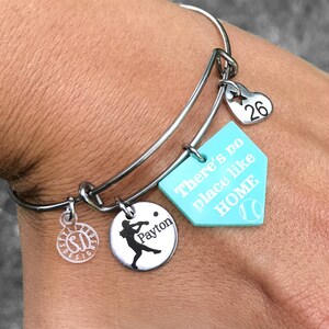 Regali di softball, braccialetto di softball, regali per giocatori di softball, braccialetto per giocatori di softball, gioielli di softball, regalo per giocatore di softball