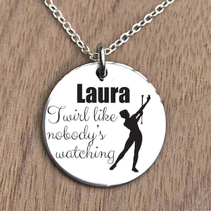 Majorette Necklace, Majorette Jewelry, Baton Necklace, Baton Charm Necklace, Twirling Necklace, Majorette Gift