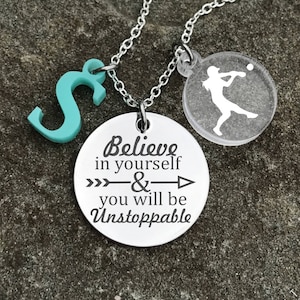 Softball Necklace, Softball Jewelry, Softball Gifts, Girls Softball Necklace, Girls Softball Gifts, Softball Girl Gifts, Softball Charm