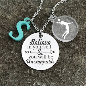 Volleyball Necklace, Volleyball Jewelry, Volleyball Charm Necklace, Volleyball Gifts, Girls Volleyball Gift, Volleyball Team Necklace