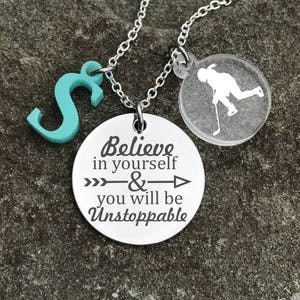 Hockey Necklace, Girls Hockey Necklace, Hockey Charm Necklace, Girls Hockey Gifts, Hockey Girl Gift, Hockey Player Gift, Girl Hockey Player