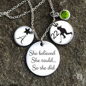 Hockey Necklace, Girls Hockey Necklace, Hockey Charm Necklace, Girls Hockey Gifts, Hockey Girl Gift, Hockey Player Gift, Girl Hockey Player