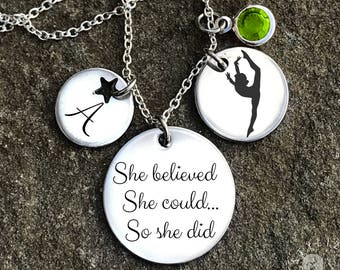 Gymnastics Necklace, Gymnastics Necklace for Girls, Gymnastics Necklace Personalized, Gymnast Necklace, Gymnastics Gifts, Gift for Gymnast