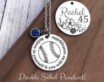 Softball Necklace, Softball Jewelry, Softball Gifts, Girls Softball Necklace, Girls Softball Gifts, Softball Girl Gifts, Softball Charm